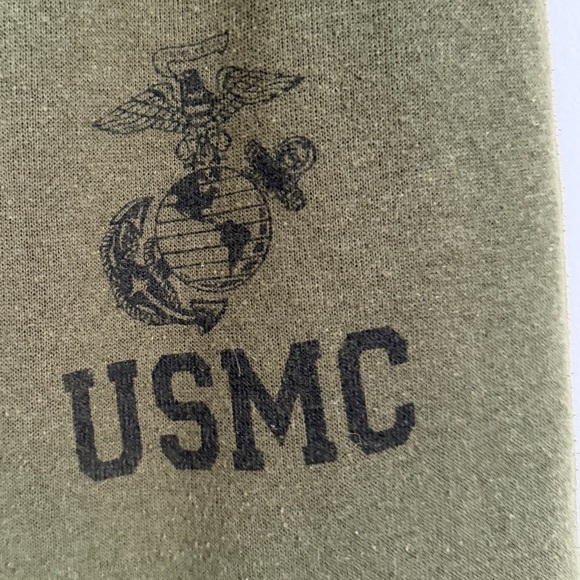 USMC Olive Green Sweatpants Men’s Military PT Training Joggers with Logo - Picture 3 of 5